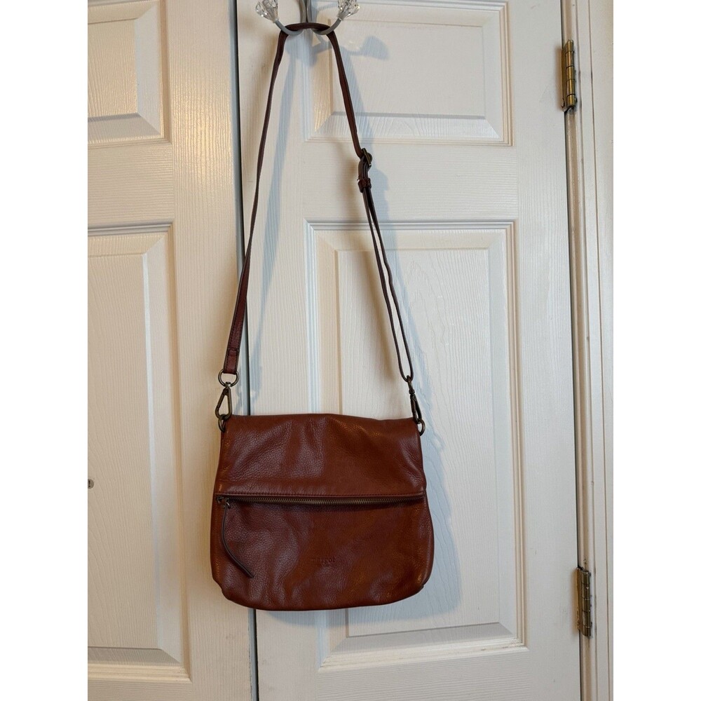Margot New York Leather Crossbody Shoulder Bag Distressed Fold Over Purse - Picture 5 of 13